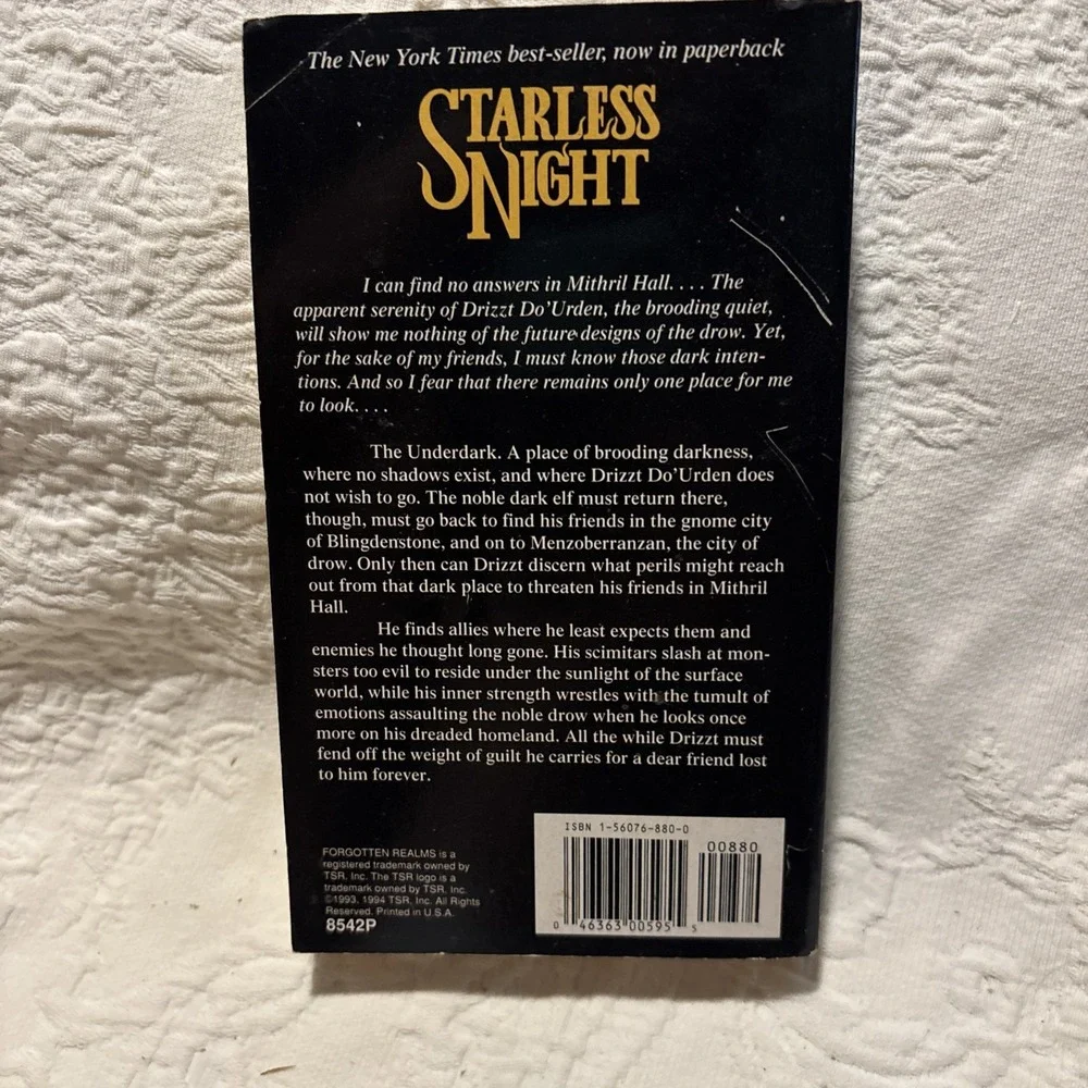 R.A. Salvatore Forgotten Realms Starless Night softcover novel